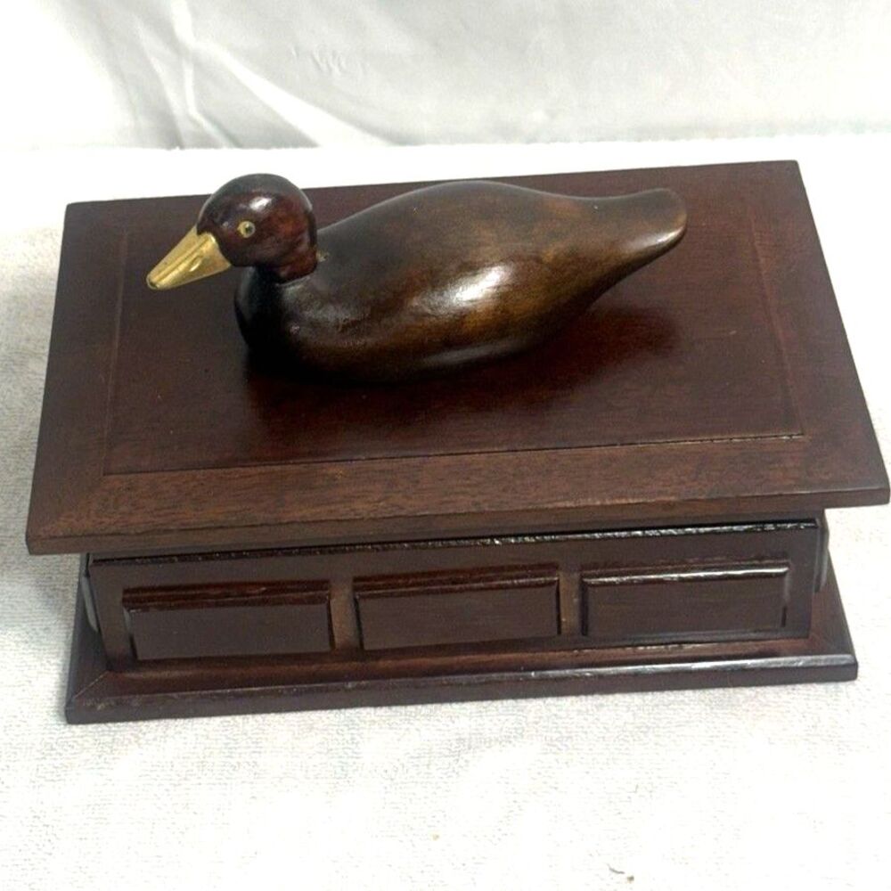 vintage 1970's UOGC Mallard duck jewelry box 8.5 X 5